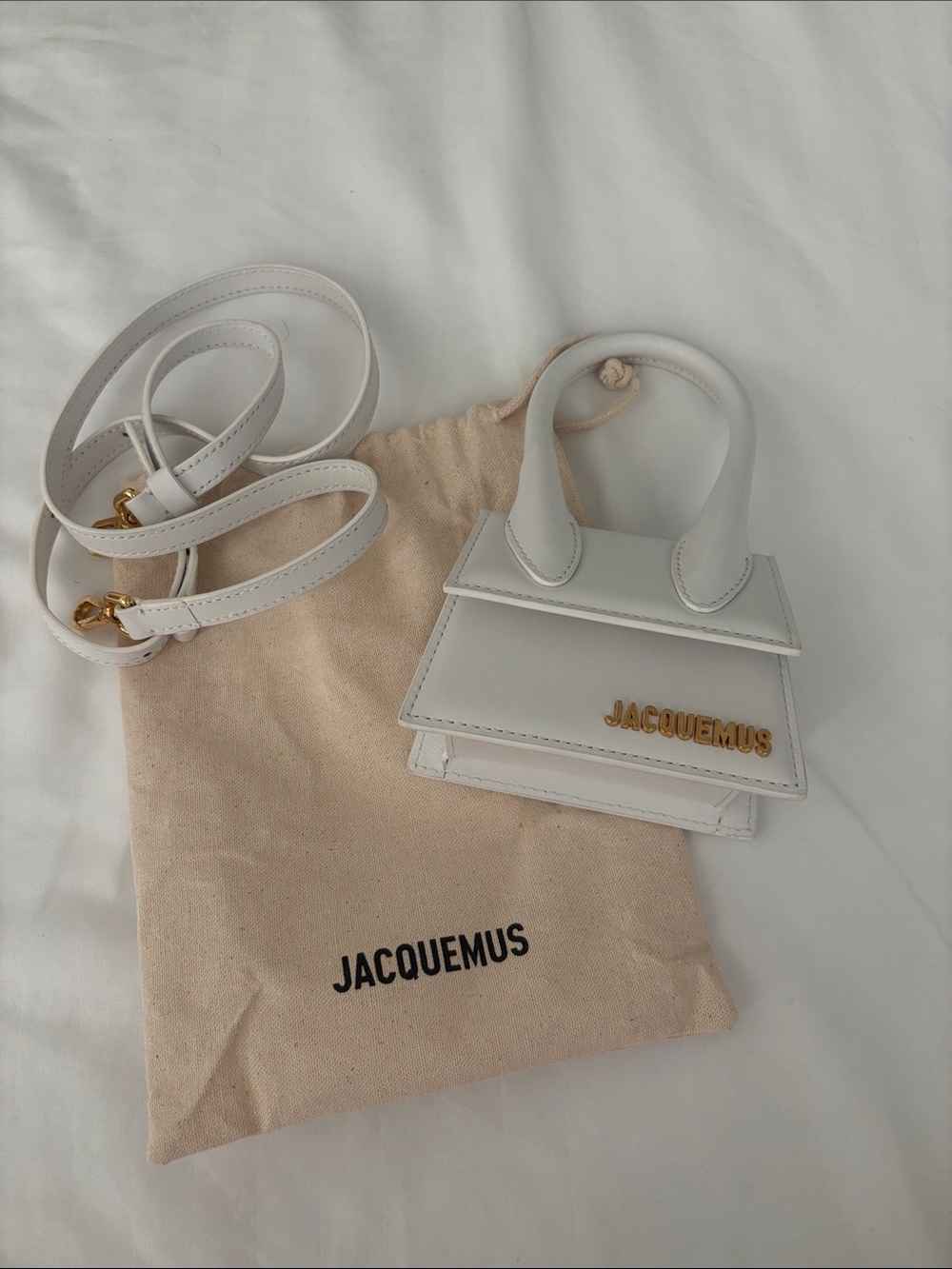 Jacquemus white satchel bag
